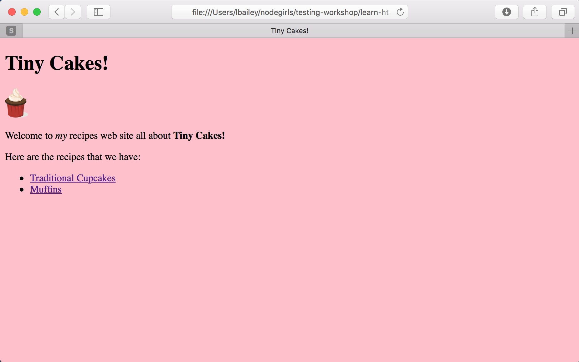Homepage with pink background